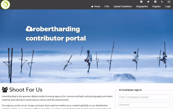 screenshot of robertharding.com homepage