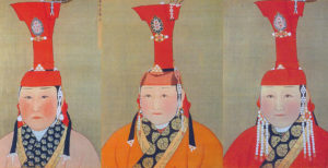Mongolia / China: A collage of three Mongol Empresses of the Empire of the Great Khan / Yuan Dynasty (12th-14th centuries) © Pictures From History
