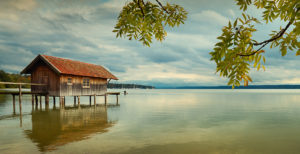 Boathouse at sunset on Ammersee, Bavaria, Germany ©LOOK / robertharding