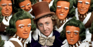 WILLY WONKA AND THE CHOCOLATE FACTORY, Gene Wilder, Oompa-Loompas, 1971 ©Mary Evans Picture Library