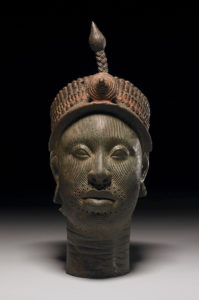 Brass head with a beaded crown and plume, Ife, Nigeria © The British Museum / Trustees of the British Museum