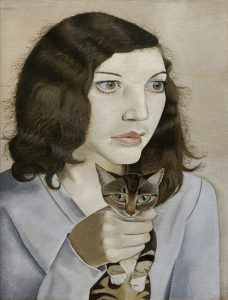 Girl with a Kitten, 1947 (oil on canvas) by Freud, Lucian (1922-2011); 39.5x29.5 cm; Tate, UK ; (add.info.: Kathleen (Kitty) Garman Epstein (1926-2011), wife of the artist 1948-52.)