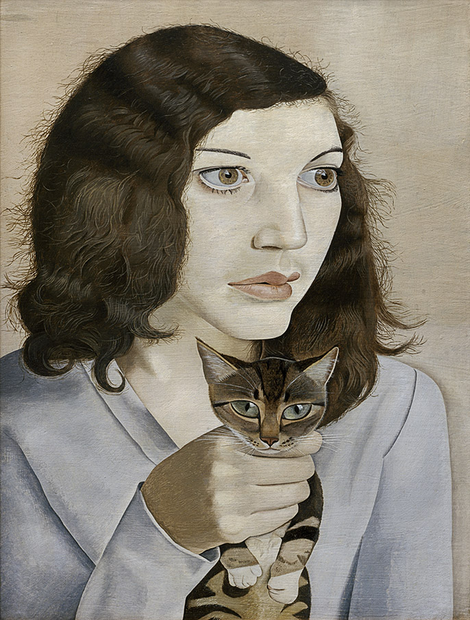 Girl with a Kitten, 1947 (oil on canvas) - BAPLA