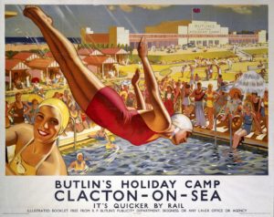 'Butlin's Holiday Camp, Clacton-on-Sea', LNER poster, 1940. Artwork by J Greenup.©National Railway Museum/Science & Society Picture Library