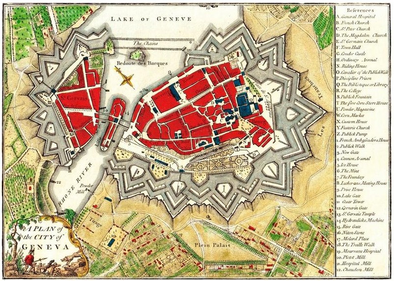 A plan of the city of Geneva, published by J. Stockdale, Piccadilly 1800.