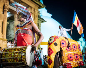 Sri Lanka, Western Province, Colombo, Duruthu Perahera Full Moon Celebrations at Kelaniya Raja Maha Vihara Buddhist Temple, Kelaniya