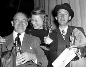 1944: BARRY FITZGERALD [Best Supporting Actor, GOING MY WAY], INGRID BERGMAN [Best Actress, GASLIGHT], BING CROSBY [Best Actor, GOING MY WAY], Grauman's Chinese Theater, 3/16/45 Date: