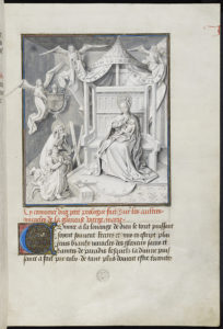The Bodleian Libraries, The University of Oxford, MS. Douce 374, fol. 5r. Miracles de Nostre Dame. Miélot, Jean [author]. Tavernier, Jean [artist]. c. 1465