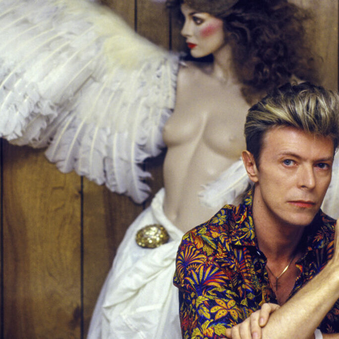 British singer, songwriter and musician David Bowie backstage whilst on tour in Canada, 1987.